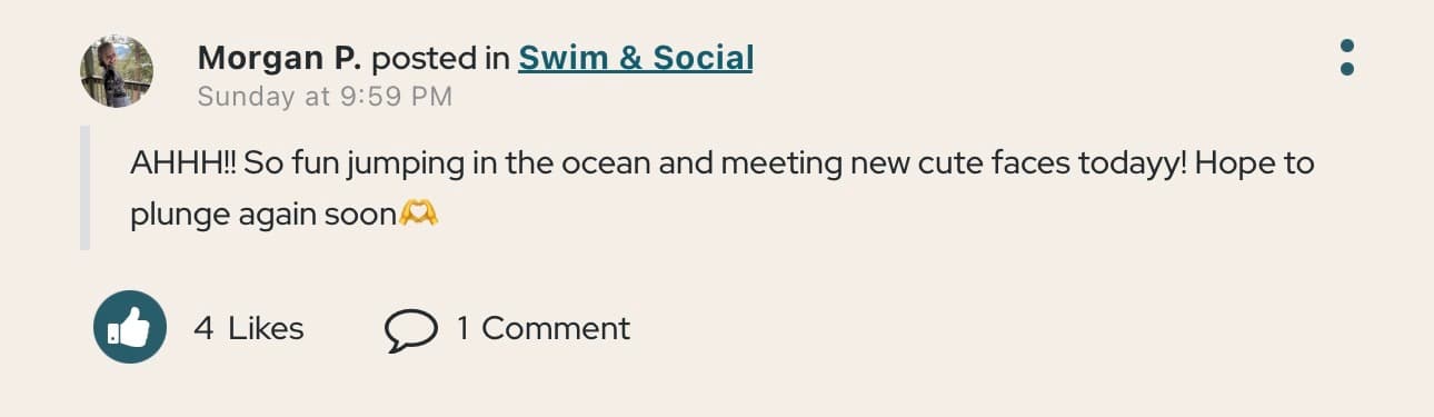 Morgan posting in community